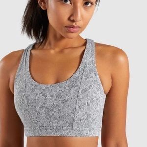 Gymshark Fleur Texture Grey Sports Bra